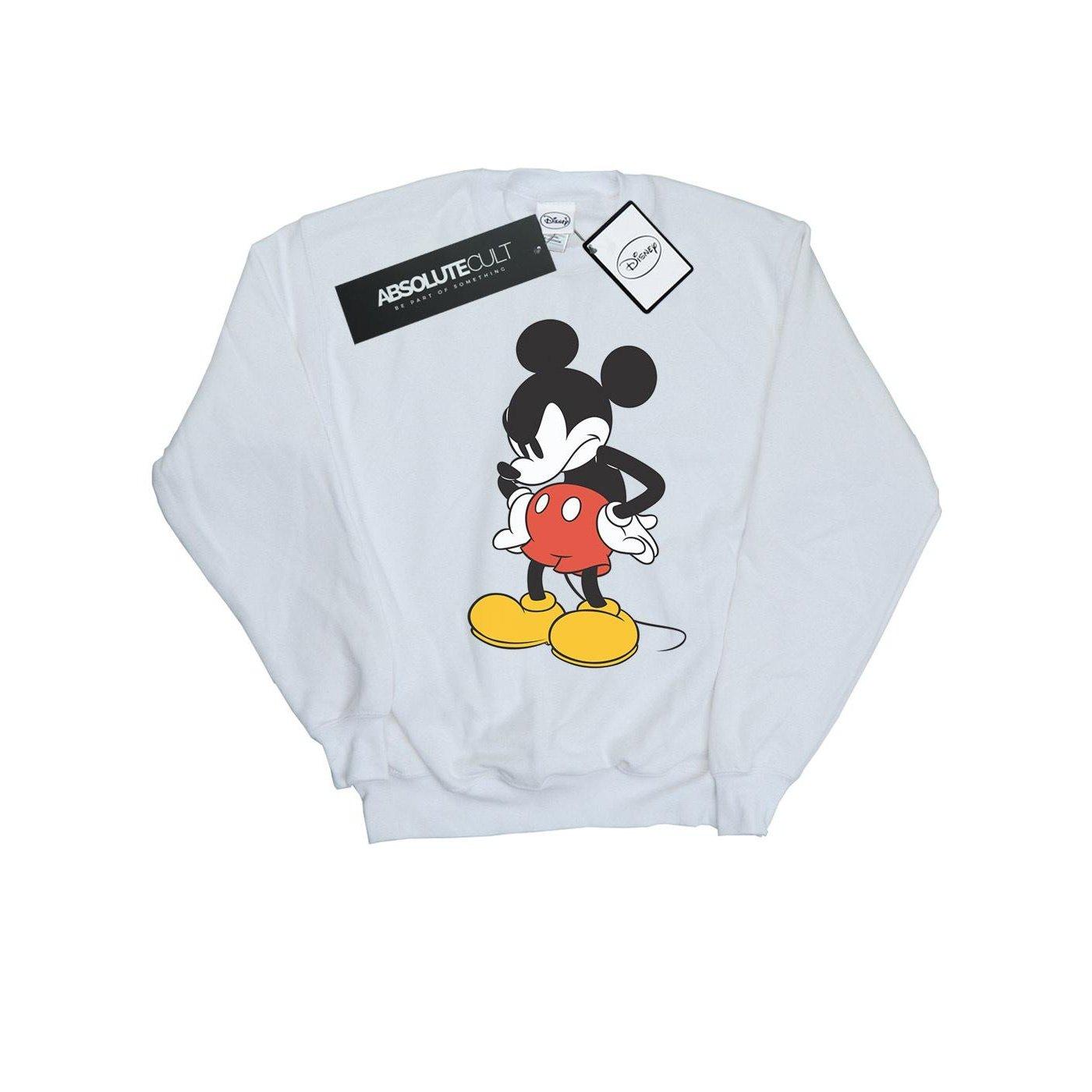 Image of Mickey Mouse Angry Look Down Sweatshirt Unisex Weiss 152-158