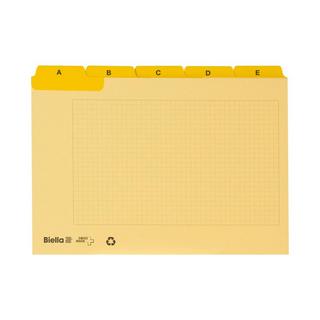 Biella  Cartes-guides A6, carton, A-Z 25 divisions, onglets renforcés - Jaune 