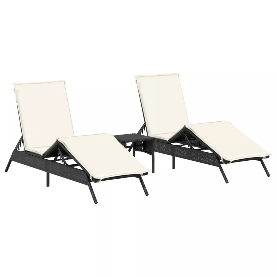 VidaXL - Chaise longue rotin synthétique, One Size, Noir