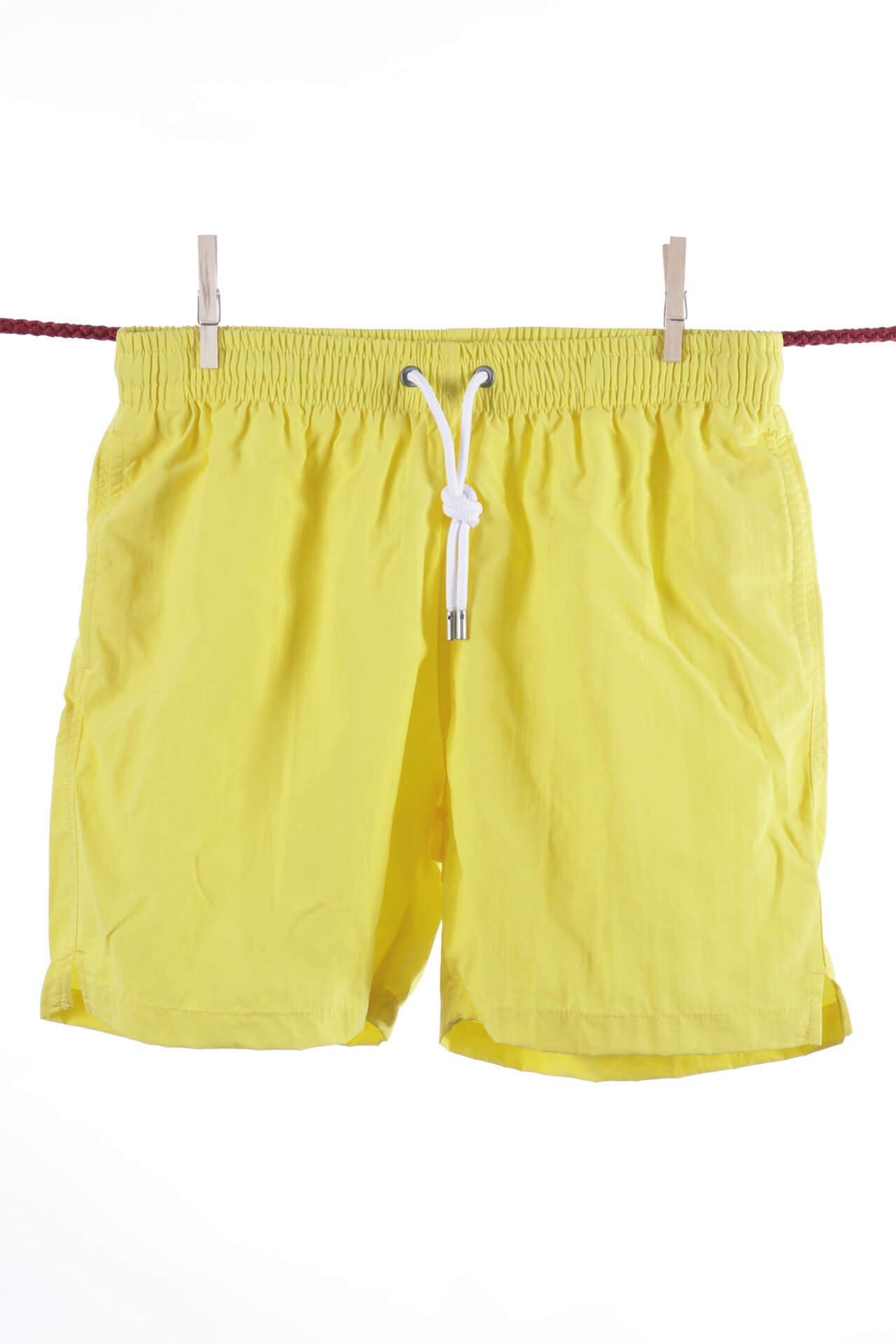 Image of Einfarbige Zitronen-badeshorts - Ibiza-modell Herren Gelb Bunt S