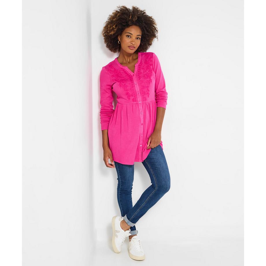 Tunique en jersey rose façon sweat