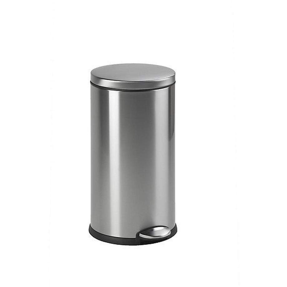 Bidone a pedale in acciaio inox, capacità 30 l, alt. x Ø 650 x 320 mm, acciaio inox.