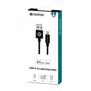 Champion  Câble USB-A vers Lightning 1m Noir 