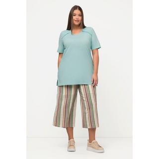 Ulla Popken  T-Shirt, A-Line, V-Ausschnitt,  Halbarm 