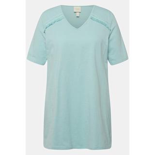 Ulla Popken  T-Shirt, A-Line, V-Ausschnitt,  Halbarm 