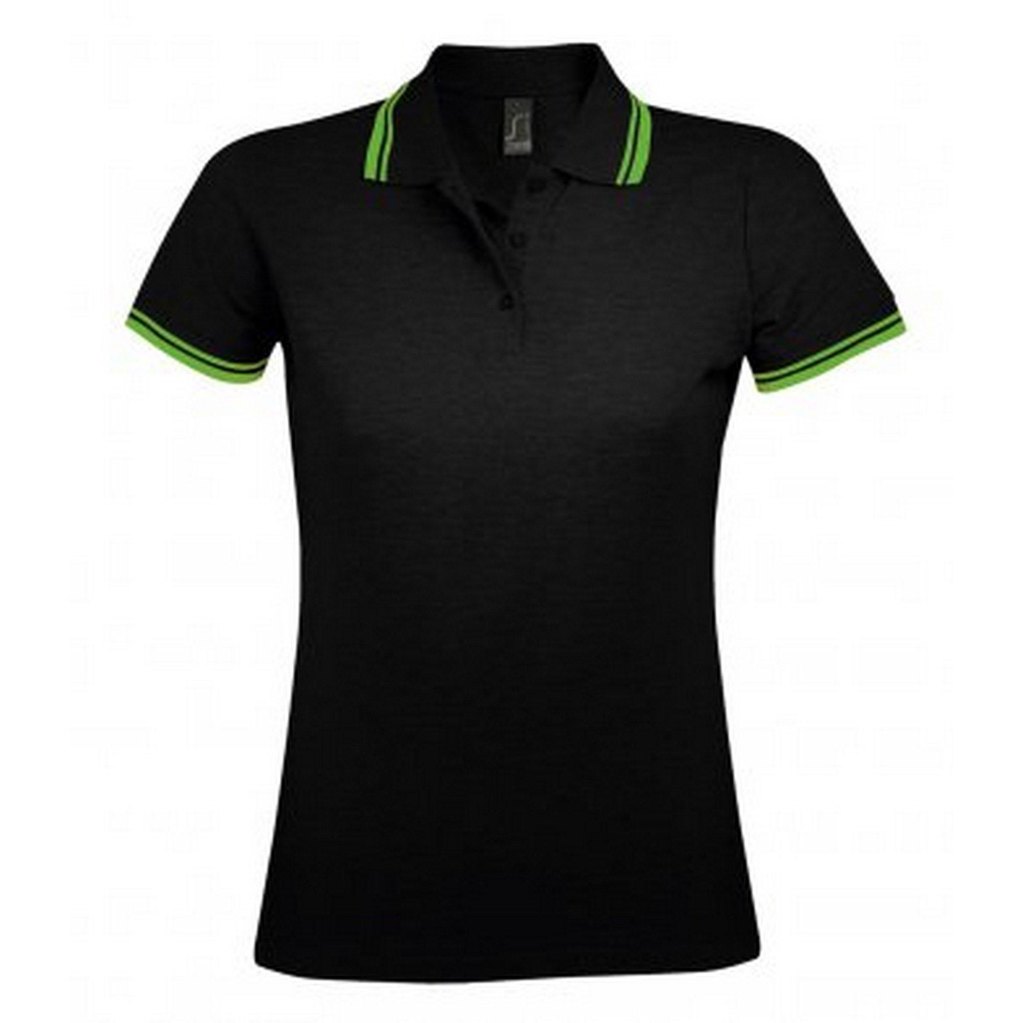 Image of Pasadena Pique Poloshirt, Kurzärmlig Damen Schwarz L