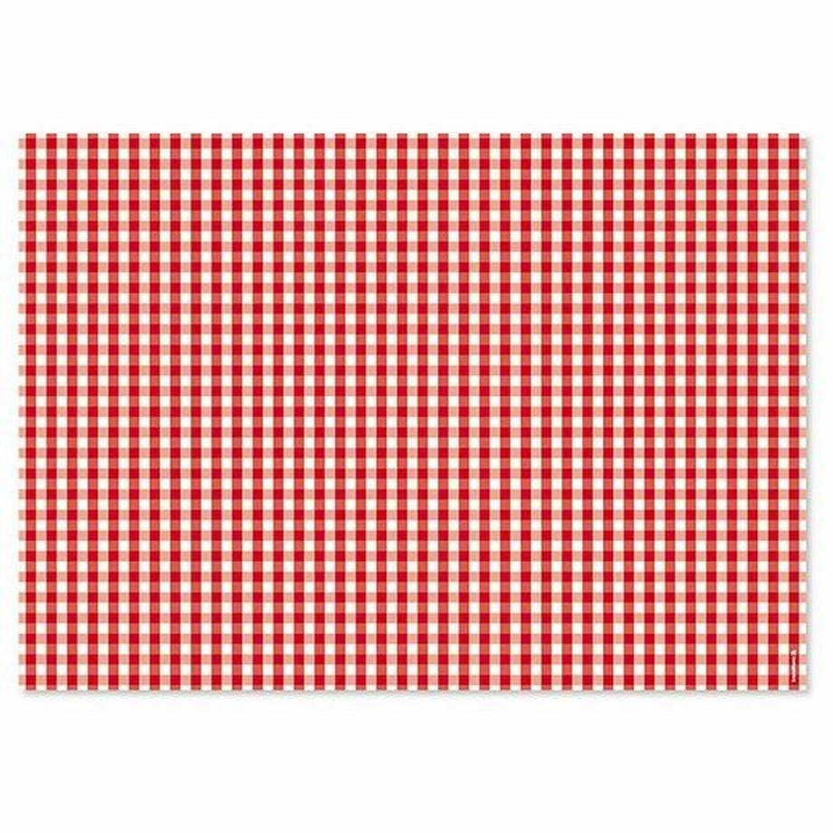 Papiertischset VICHY rot Block mit 50 Blatt