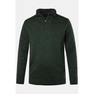 JP1880  Maglione polo con maglia TwoTone e collo con zip, fino alla tg. 7XL 