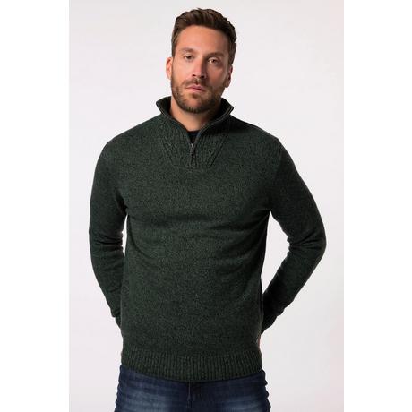 JP1880  Maglione polo con maglia TwoTone e collo con zip, fino alla tg. 7XL 