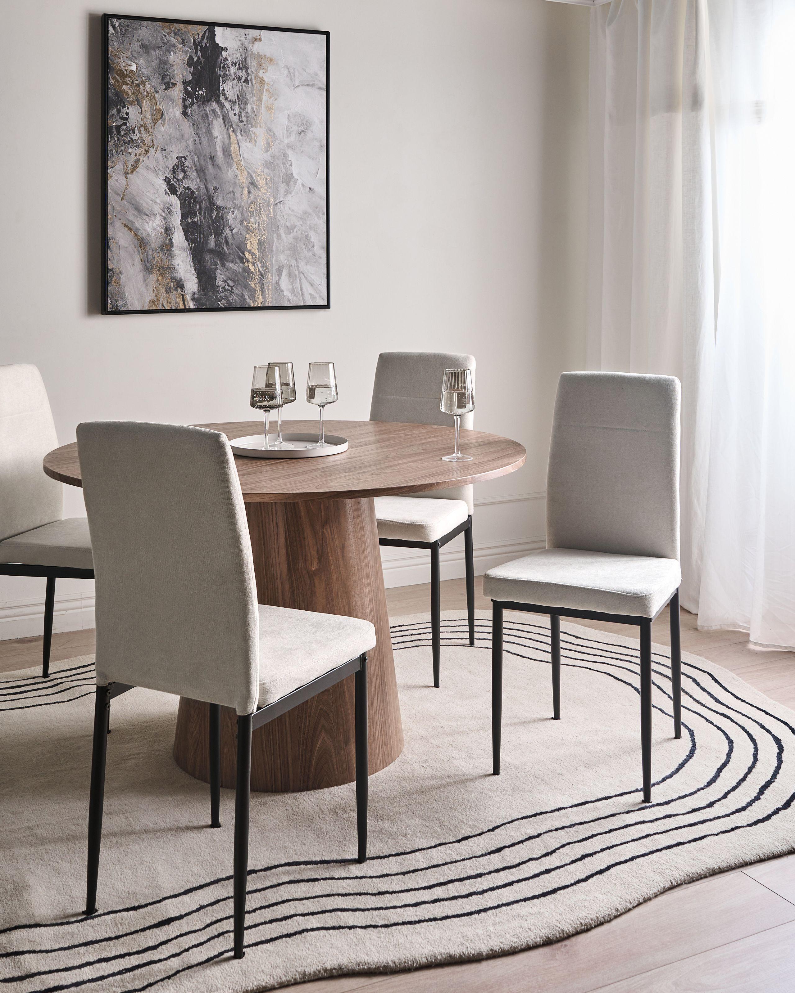 Beliani Lot de 4 chaises de salle à manger en Tissu Moderne RINER  