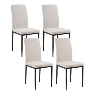 Beliani Lot de 4 chaises de salle à manger en Tissu Moderne RINER  