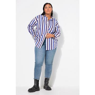 Jean Mom à taille élastique. Coupe jambes larges à 5 poches