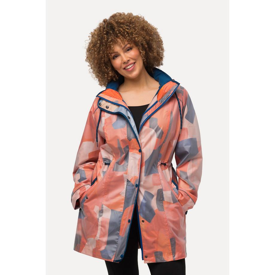 Ulla Popken HYPRAR Veste cirée technique imperméable avec fermeture éclair à double sens  