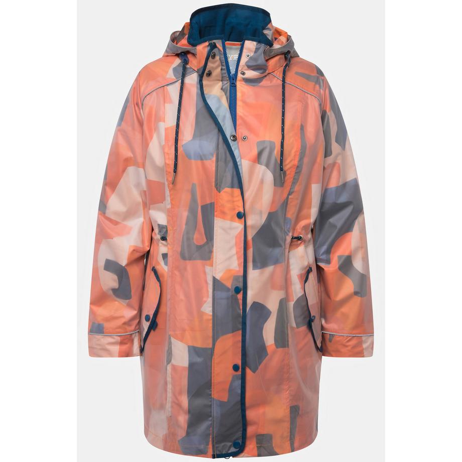 Ulla Popken HYPRAR Veste cirée technique imperméable avec fermeture éclair à double sens  