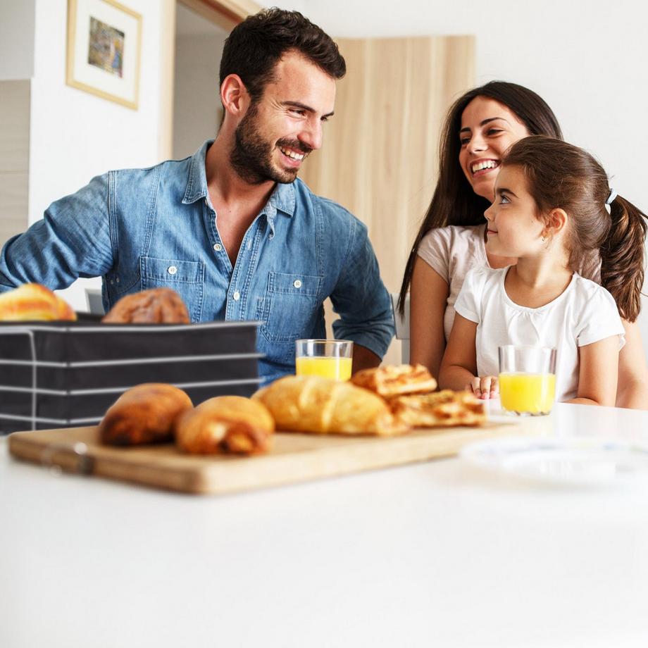 Northix  Brotkorb aus Metall mit Stoffbezug 