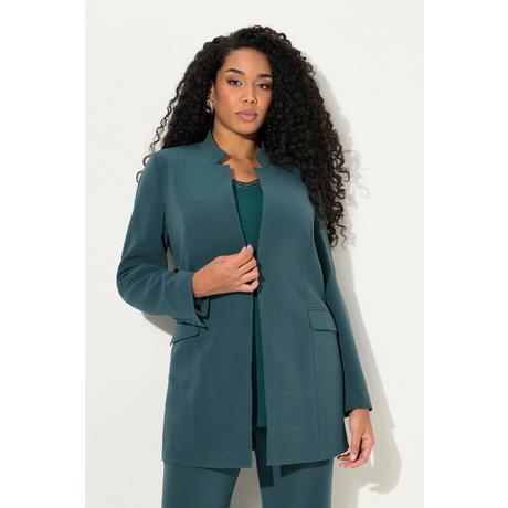 Ulla Popken  Blazer in acetato con collo alto e gancino 