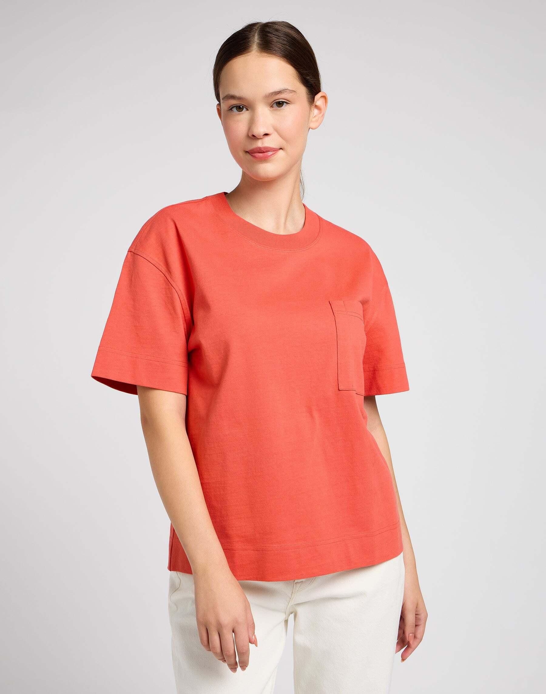 Image of T-shirts Pocket Tee Damen Orange XS