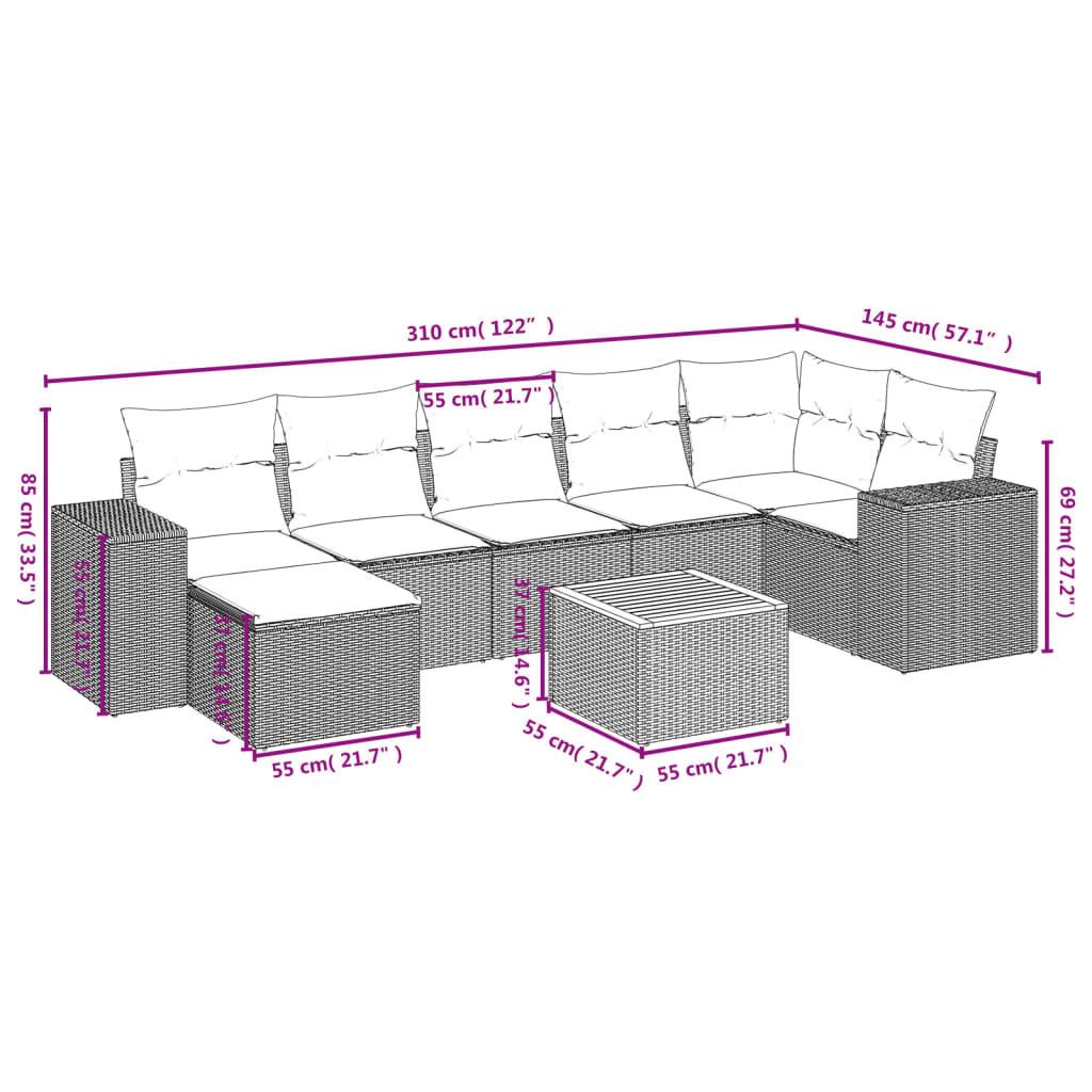 VidaXL set divano da giardino Polirattan  