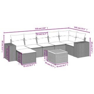 VidaXL set divano da giardino Polirattan  