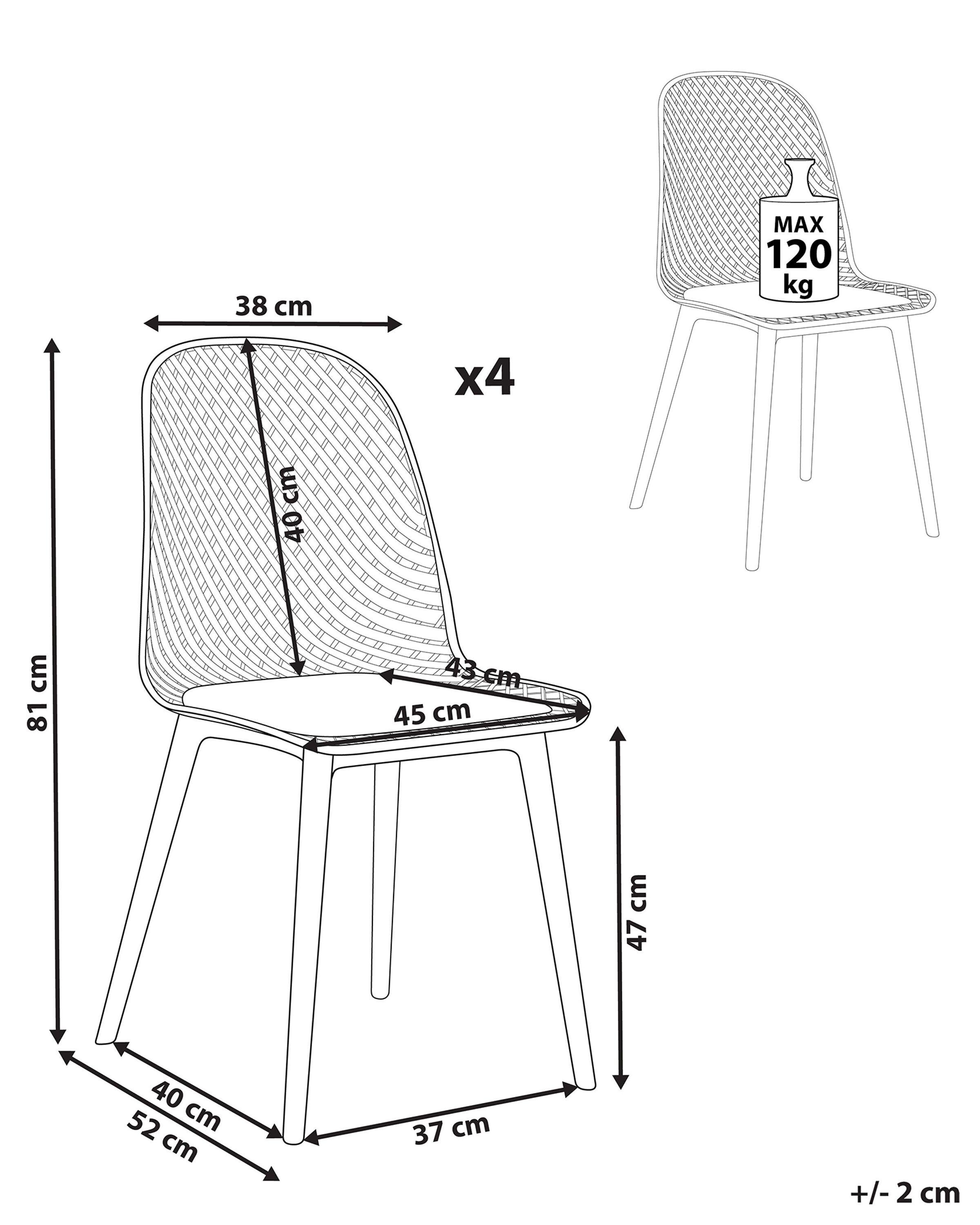 Beliani Set di 4 sedie da pranzo en Materiale sintetico Moderno EMORY  