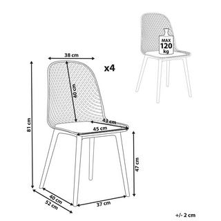 Beliani Set di 4 sedie da pranzo en Materiale sintetico Moderno EMORY  