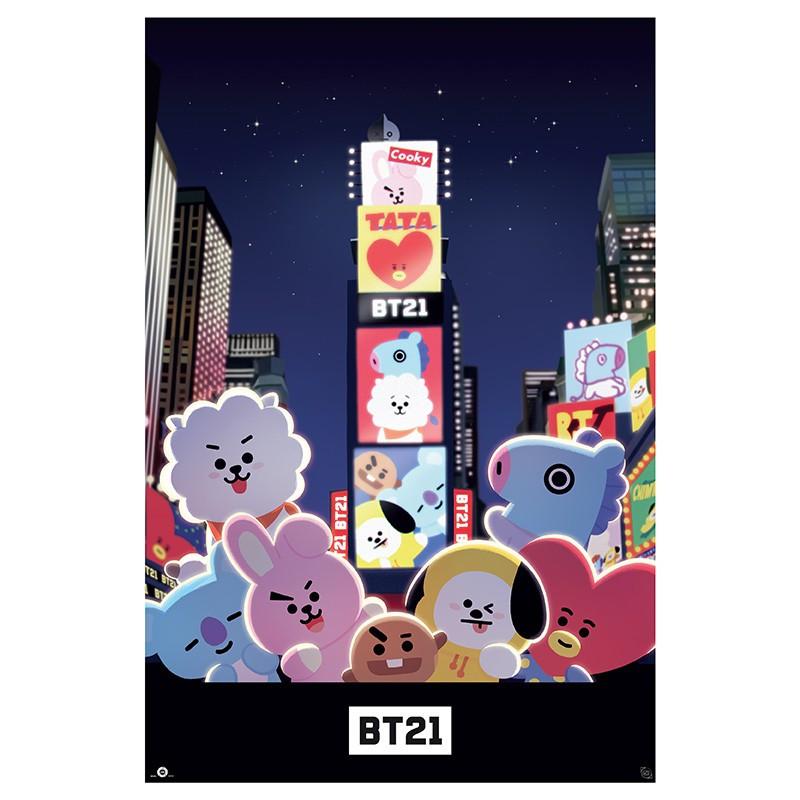 Abystyle Poster - Gerollt und mit Folie versehen - BT21 - Times Square  