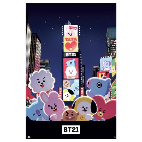 Abystyle Poster - Gerollt und mit Folie versehen - BT21 - Times Square  