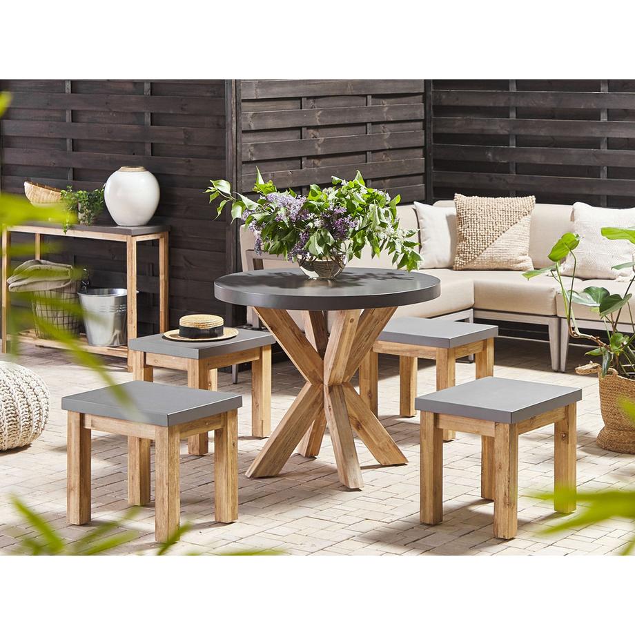 Beliani Tavolo da pranzo da giardino en Cemento fibrorinforzato Industriale OLBIA  