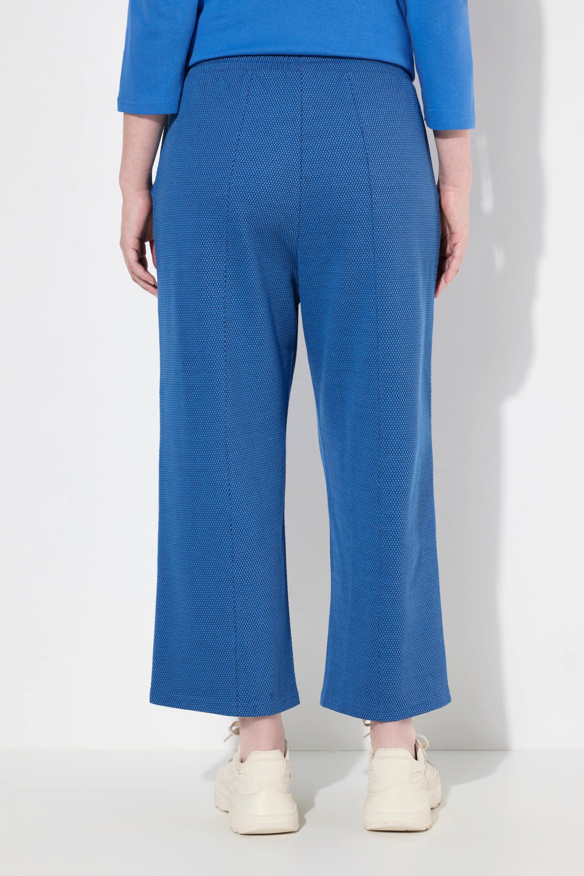 Ulla Popken  Culottes di felpa in cotone biologico con taglio della gamba ampio e cintura elastica 