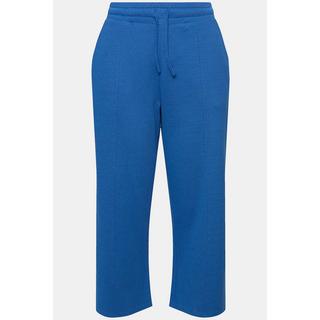 Ulla Popken  Culottes di felpa in cotone biologico con taglio della gamba ampio e cintura elastica 