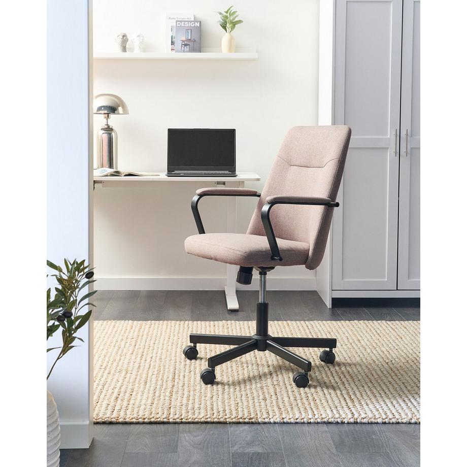 Beliani Sedia da ufficio en Tessuto  CAROGA  