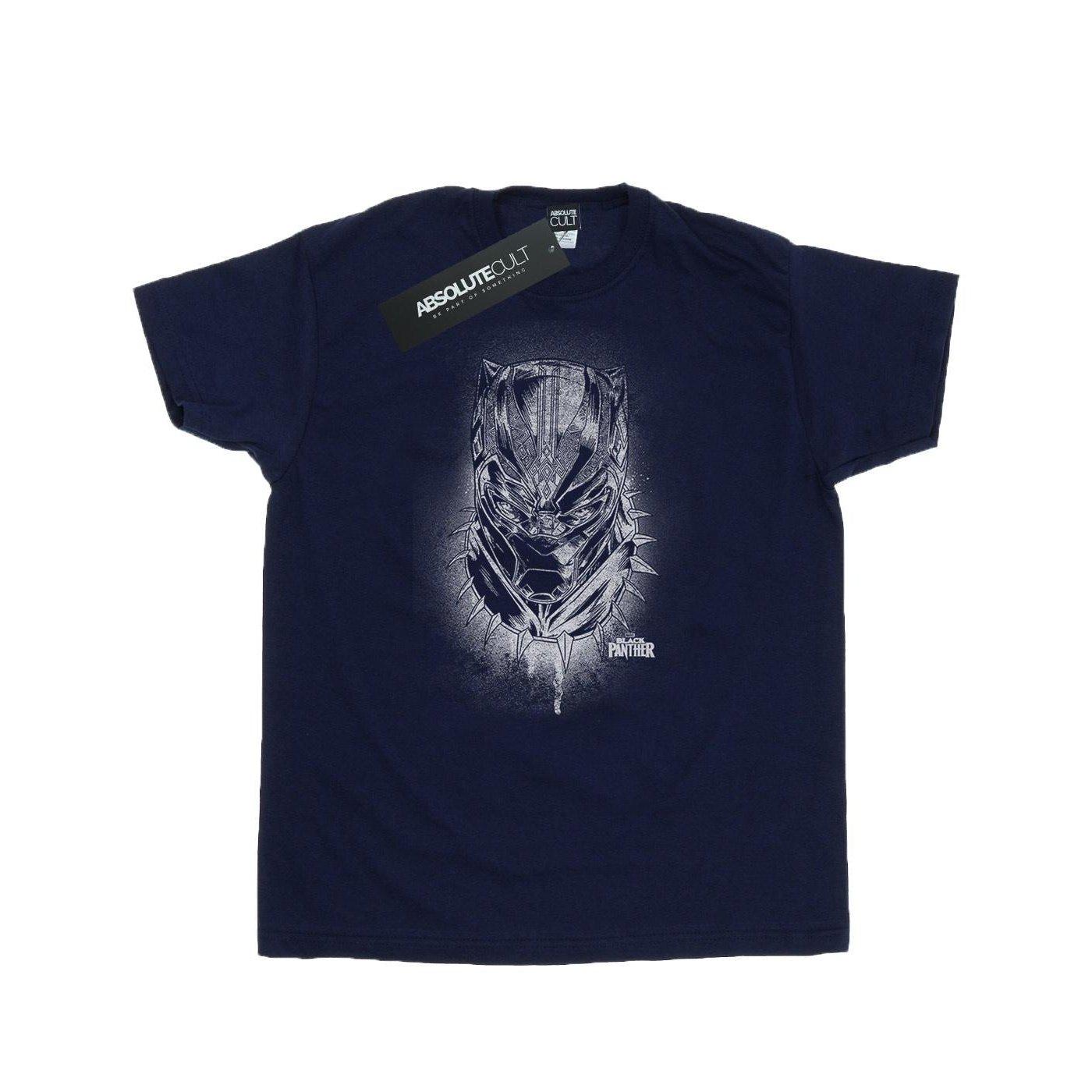 Image of Black Panther Spray Headshot Tshirt Herren Marine XL