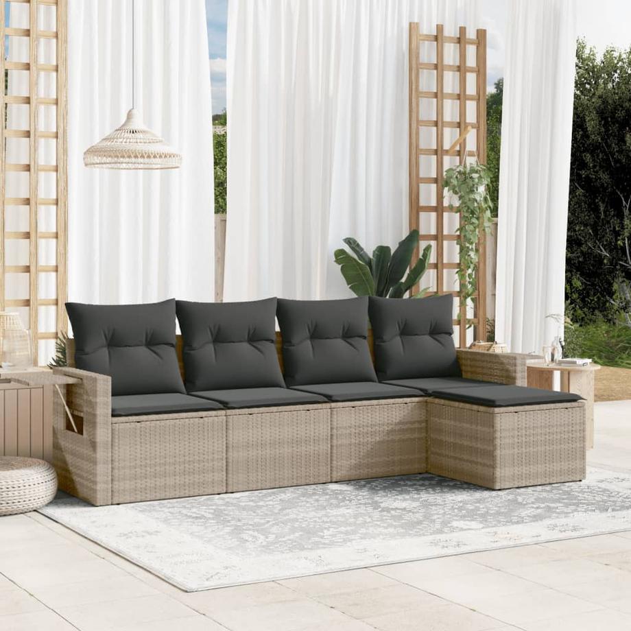 VidaXL set divano da giardino Polirattan  