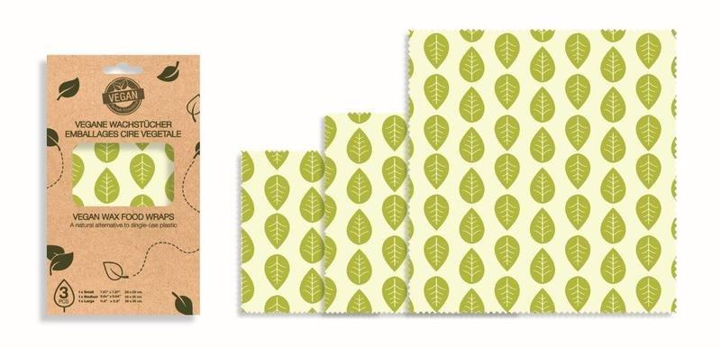 Image of Wachstuch Vegan Blätter 3er Set Unisex Grün ONE SIZE