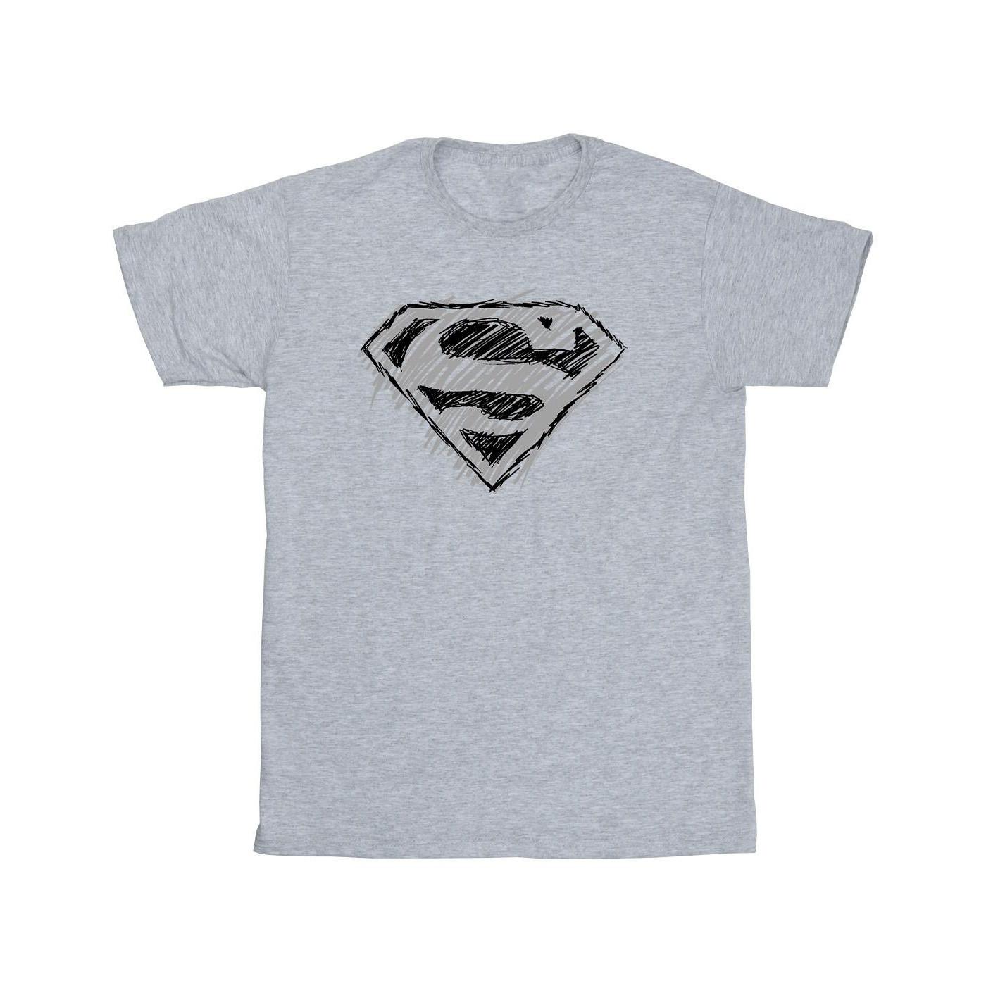 Image of Superman Logo Sketch Tshirt Jungen Grau 140/146