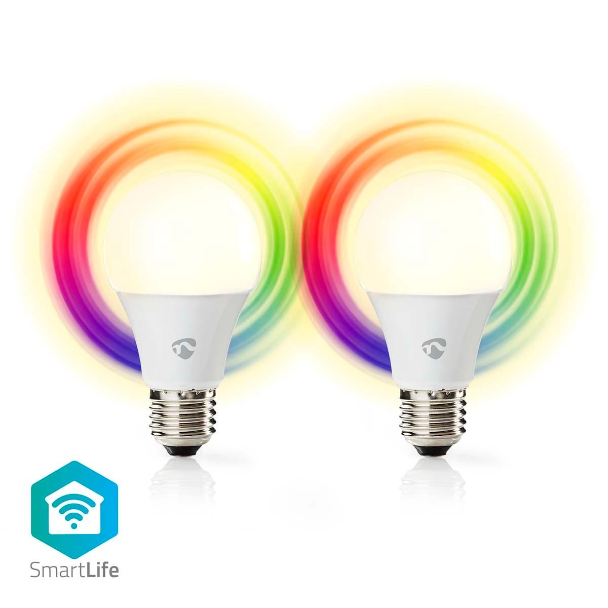 Image of Smartlife Full Colour Glühbirne | Wi-fi | E27 | 806 Lm | 9 W | Rgb / Warm- Bis Kaltweiß | 2700 - 6500 K | Android™ / Ios | Glühbirne | 2 Stk. Unisex ONE SIZE