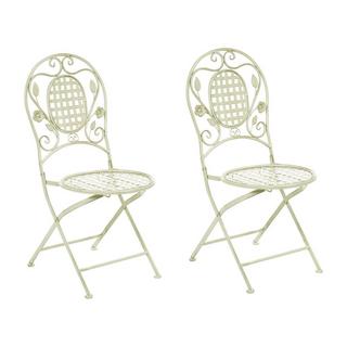 Beliani Lot de 2 chaises en Métal Rétro BIVIO  