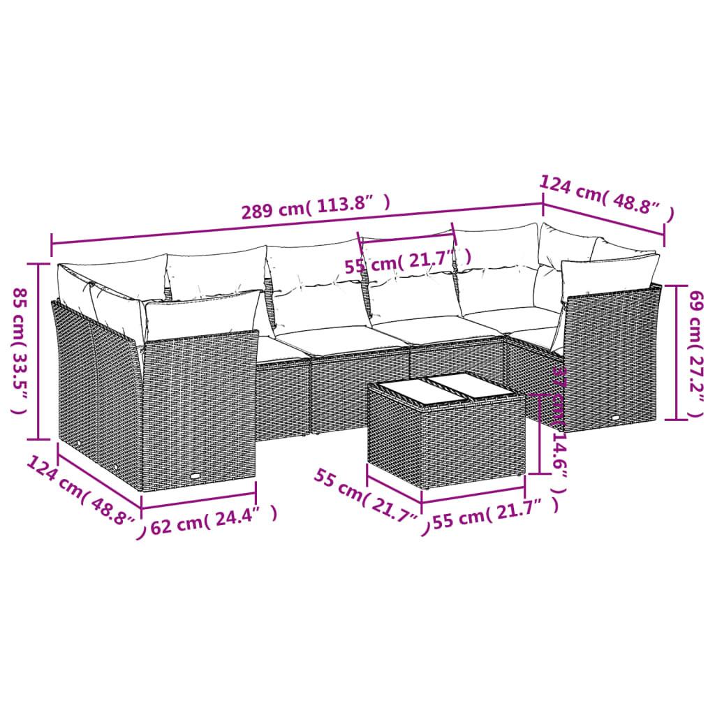 VidaXL Ensemble de canapés de jardin rotin synthétique  