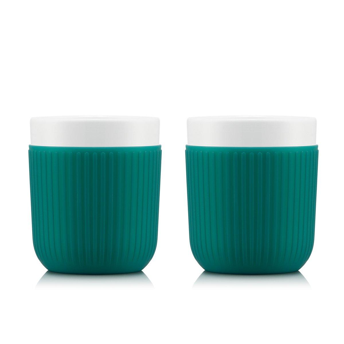 Set BODUM DOURO 2 tasses porcelaine avec manchon