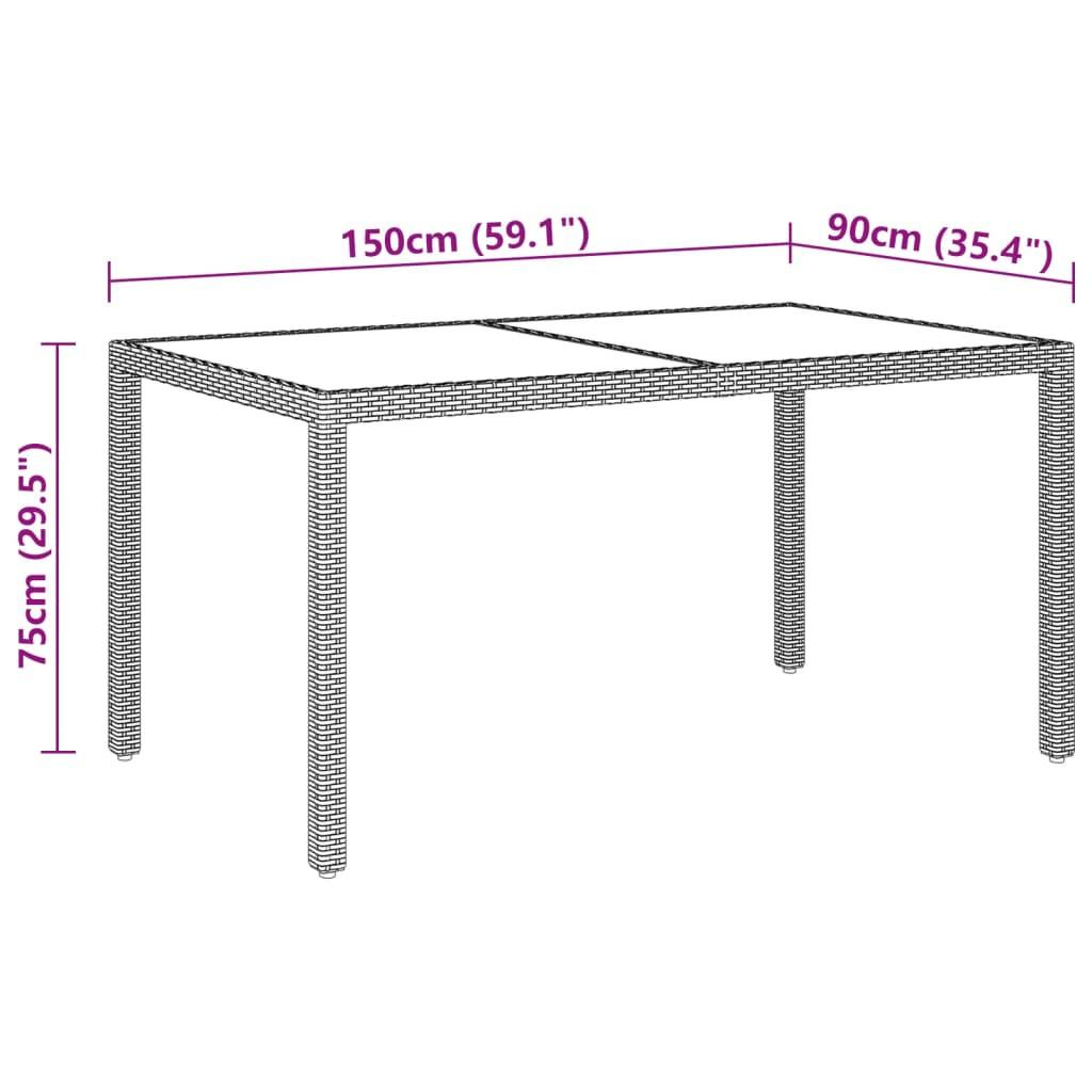 VidaXL Table de jardin rotin synthétique  