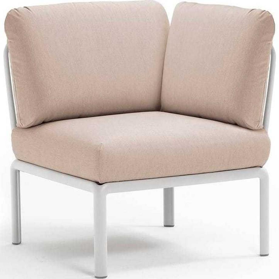 Salon de jardin komodo élément d'angle blanc beige