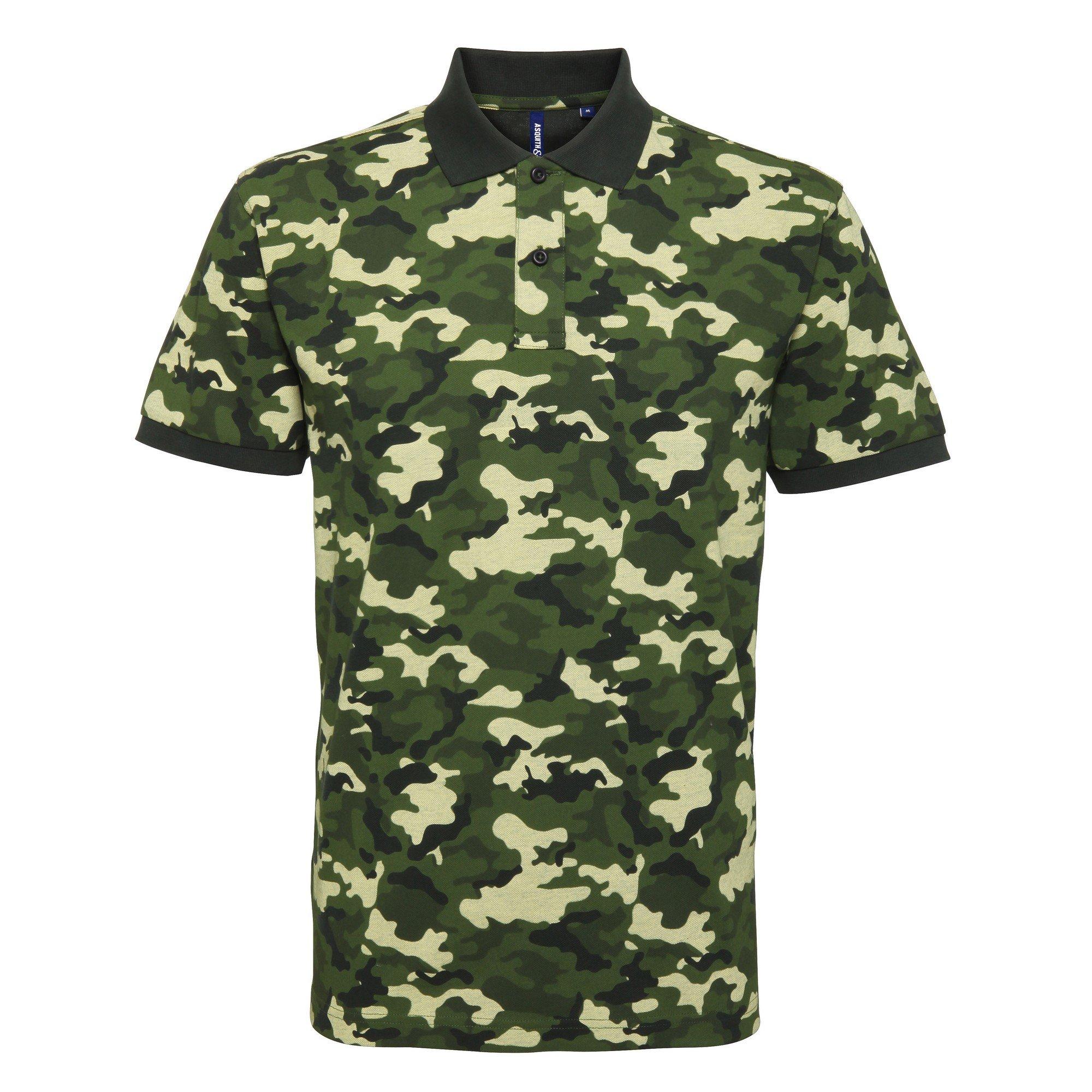 Image of Camo Poloshirt Herren Grün XXL