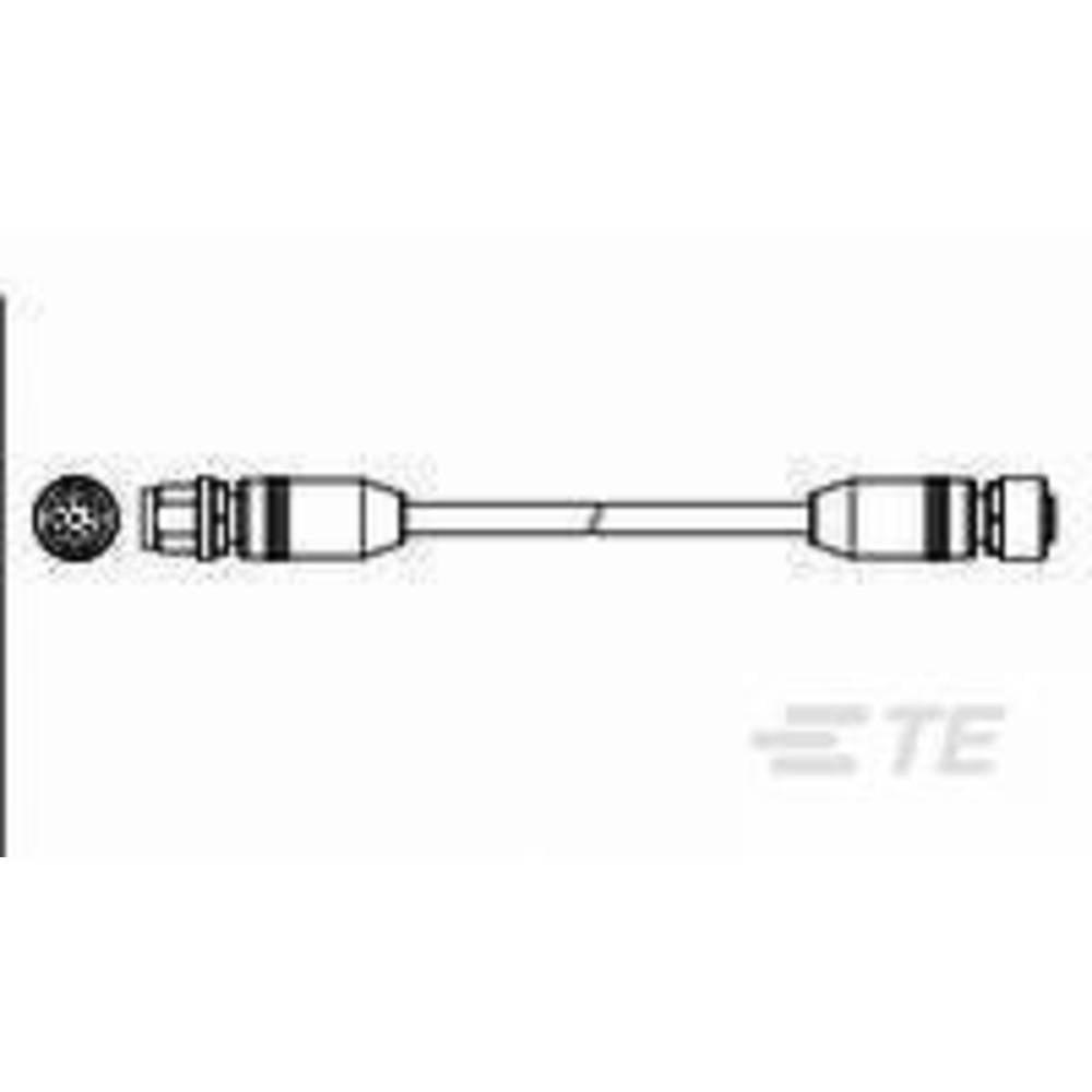 TE Connectivity  Sensor-/Aktor-Anschlussleitung M12 Stecker, gerade, Buchse, gerade 1.50 m Polzahl: 8 