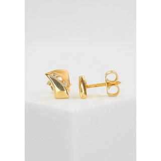 MUAU Schmuck  Ohrstecker Gelbgold 750 Diamant 0.06ct. 8x6mm 