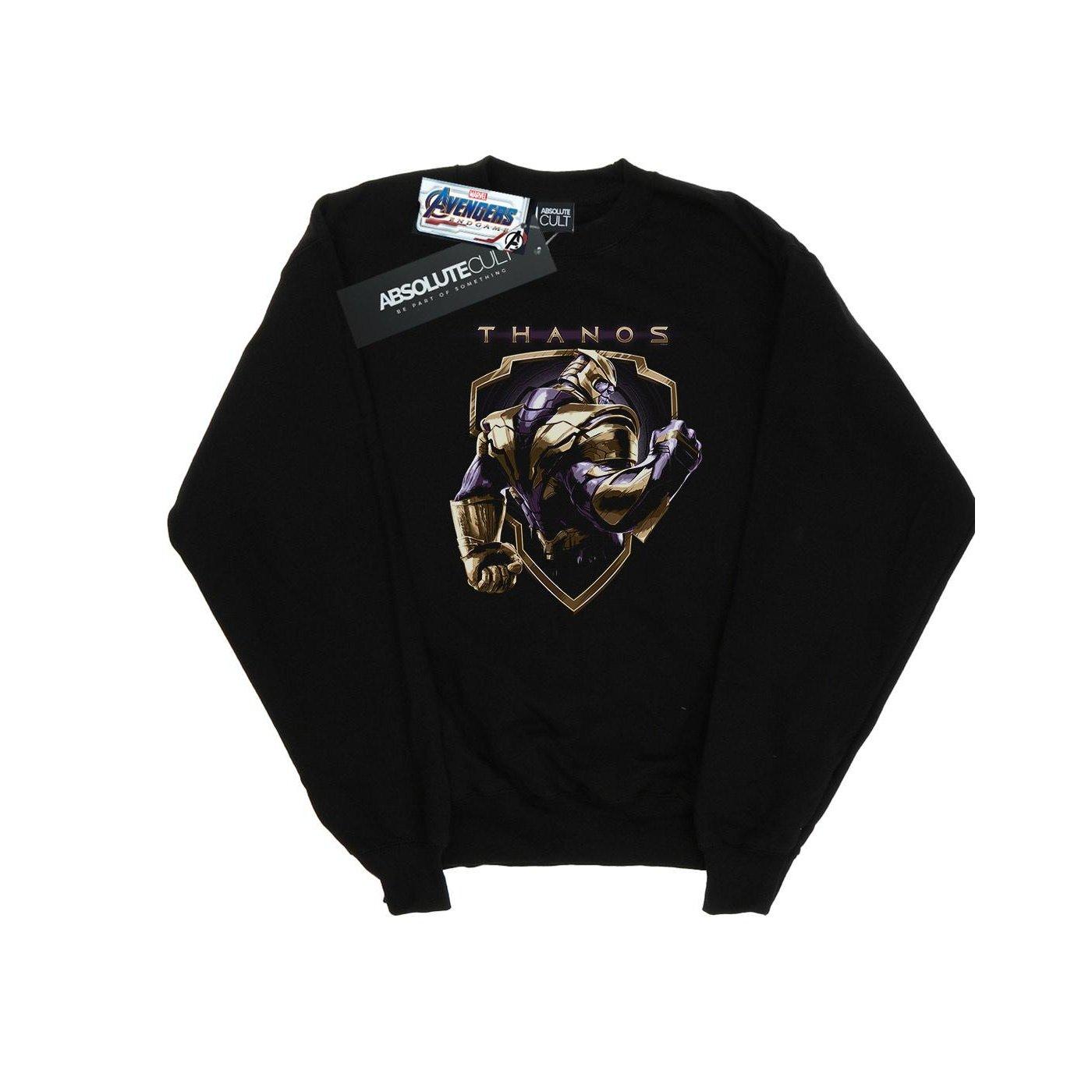 Image of Avengers Endgame Thanos Shield Sweatshirt Unisex Schwarz 128