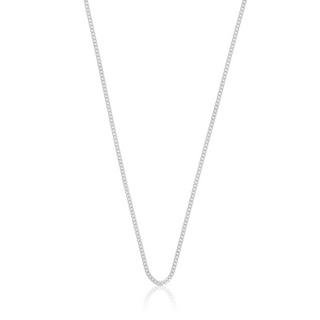 MUAU Schmuck  Collier gourmette or blanc 375, 1.4mm, 40cm 