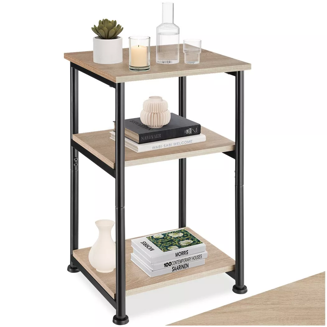 tectake Bedside Table Memphis in Light Oak