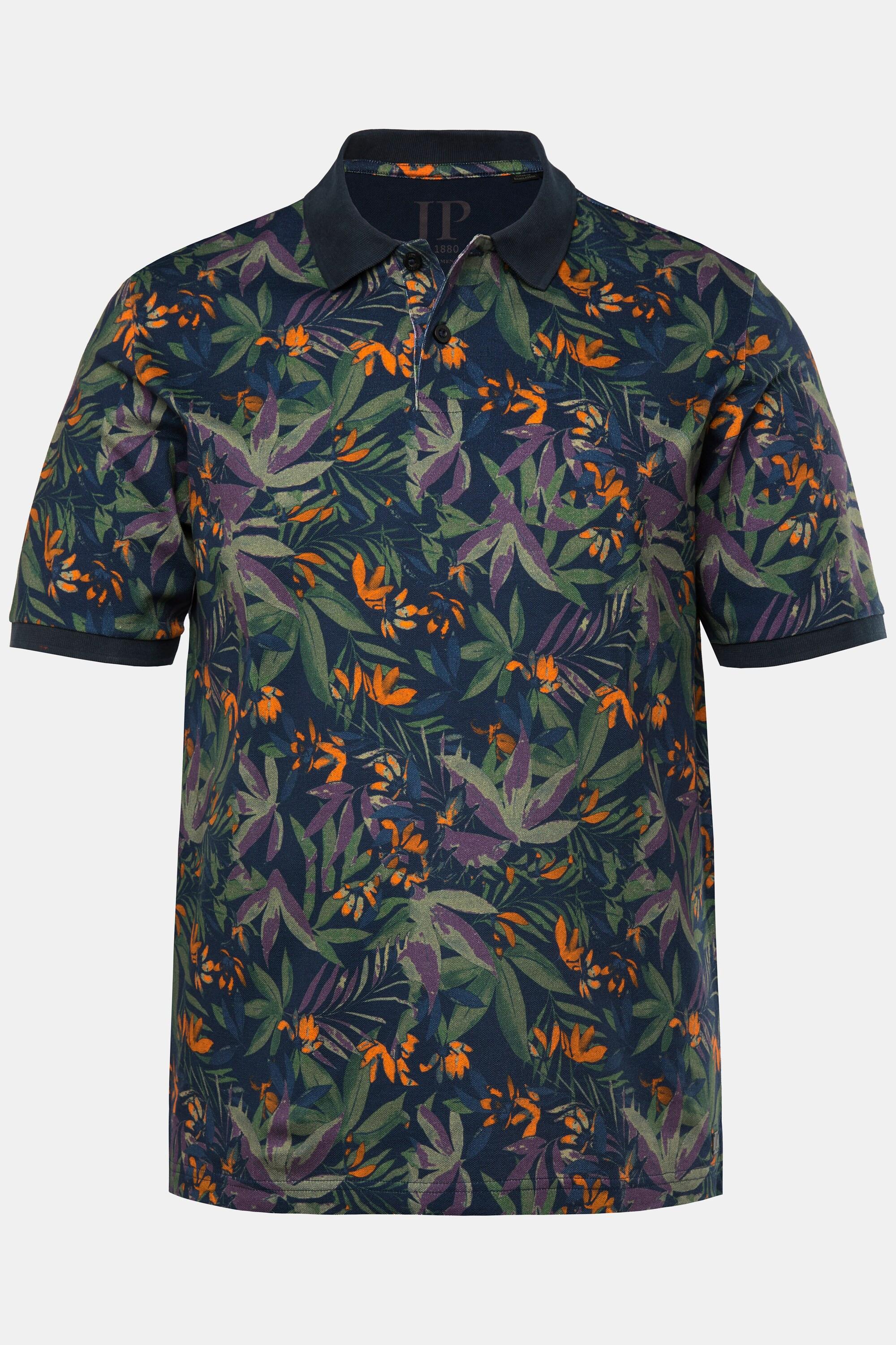 JP1880 Piqué Halbarm Poloshirt Floral Print  