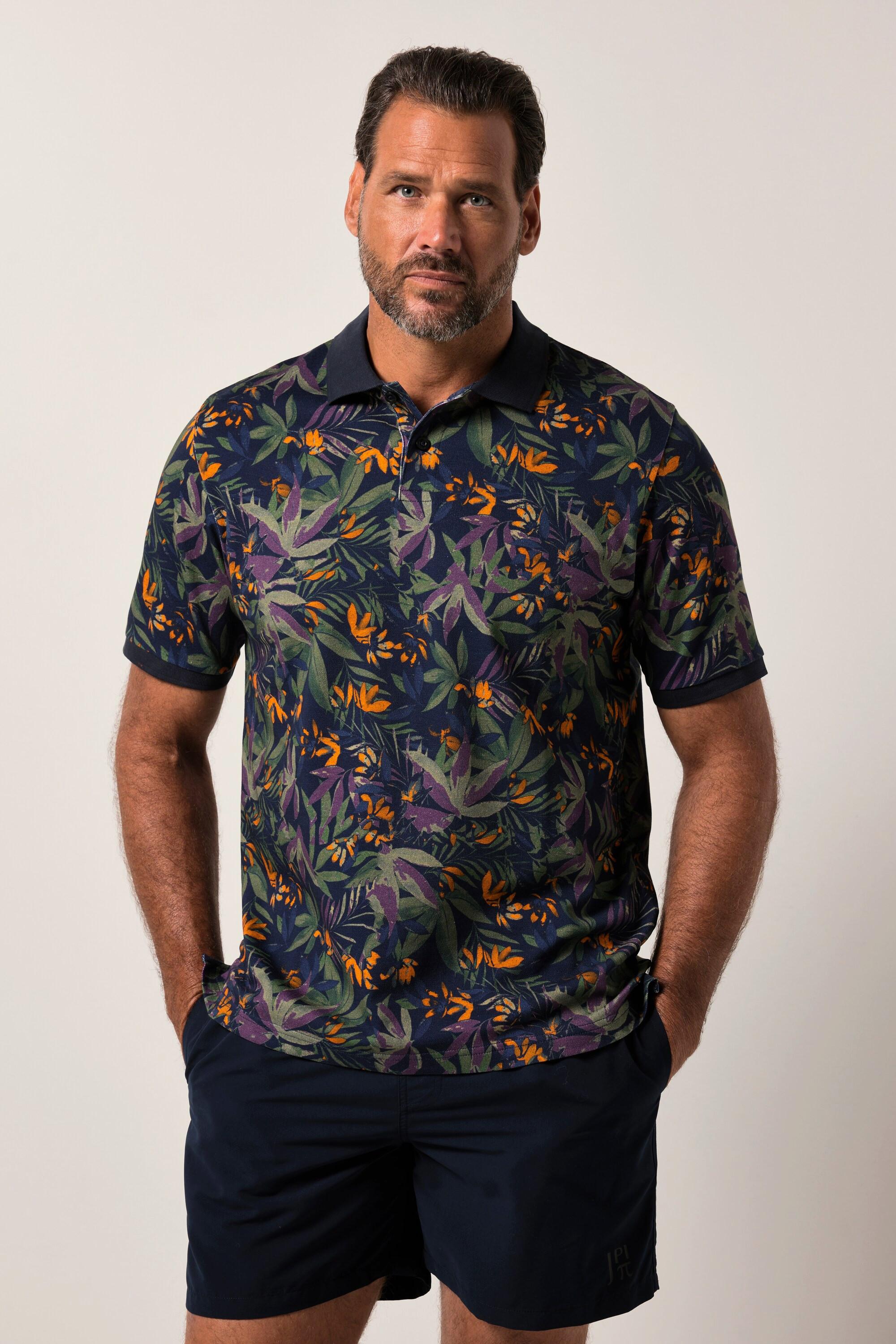 JP1880 Piqué Halbarm Poloshirt Floral Print  