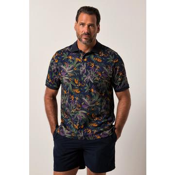 Poloshirt, Halbarm, Piqué, floraler Print